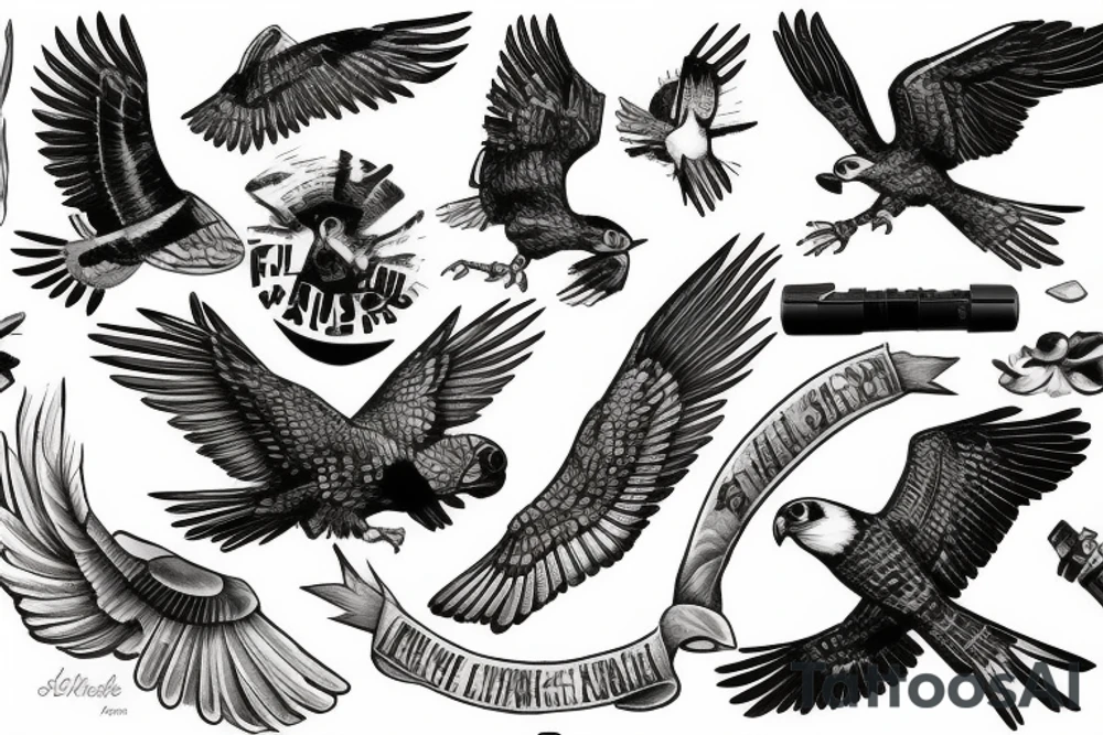 falcon diving tattoo idea