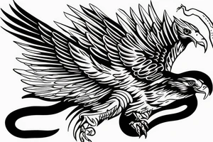 Eagle killing snake tattoo idea