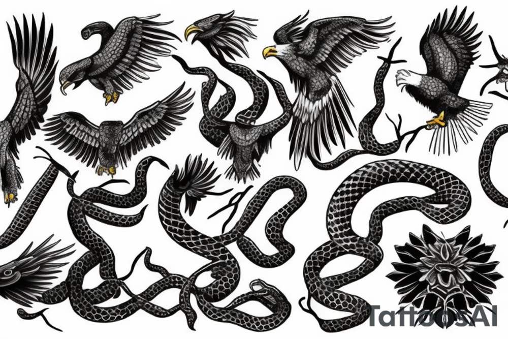 Eagle & snake tattoo idea