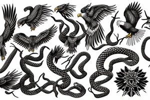 Eagle & snake tattoo idea