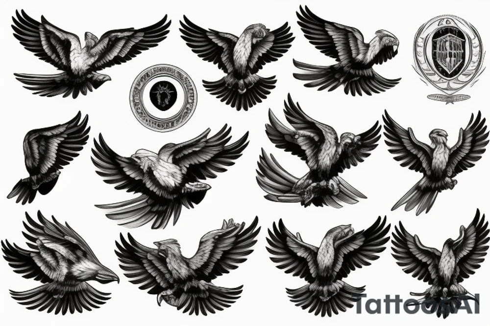 Italian eagle tattoo idea