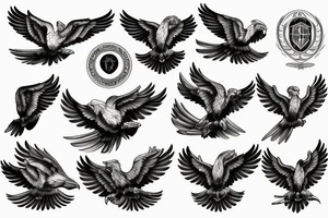Italian eagle tattoo idea