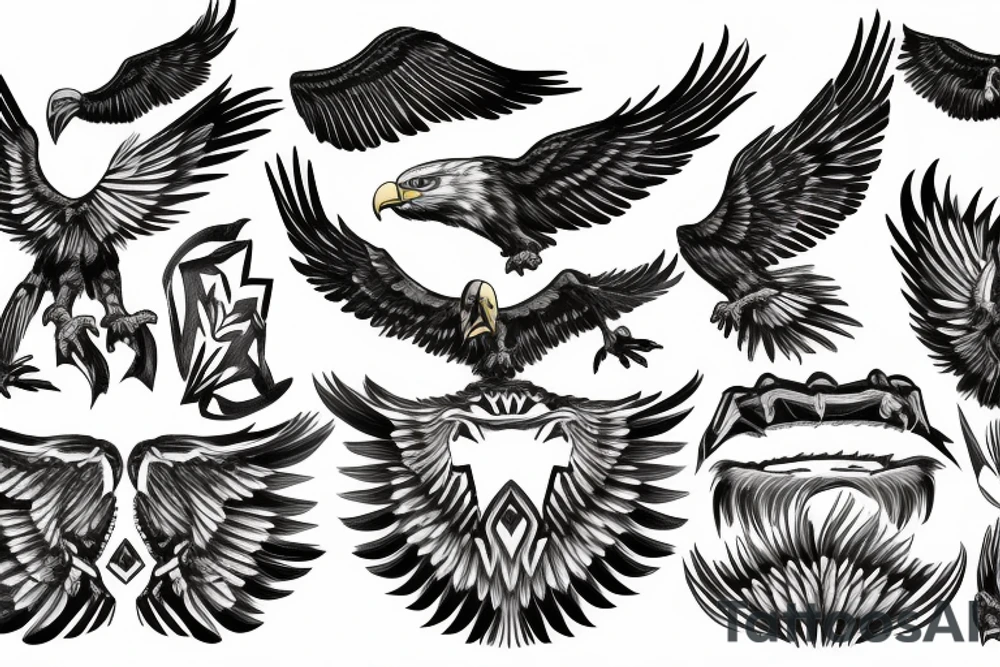 Eagle wings spread tattoo idea
