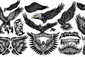 Eagle wings spread tattoo idea