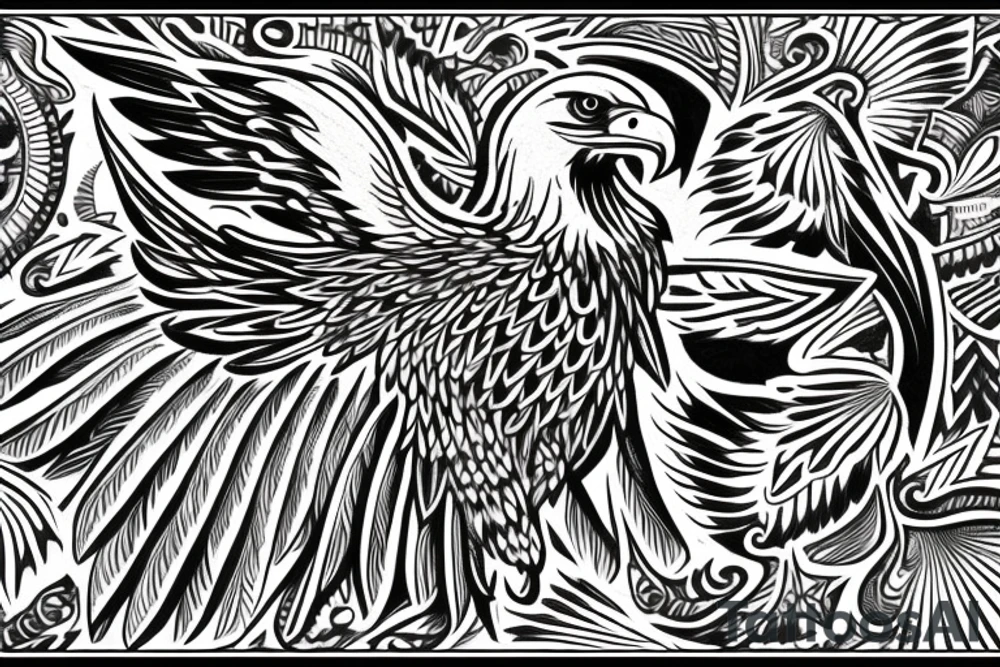 Eagle wings spread tattoo idea