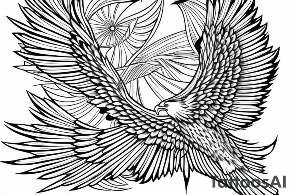 Eagle wings spread tattoo idea