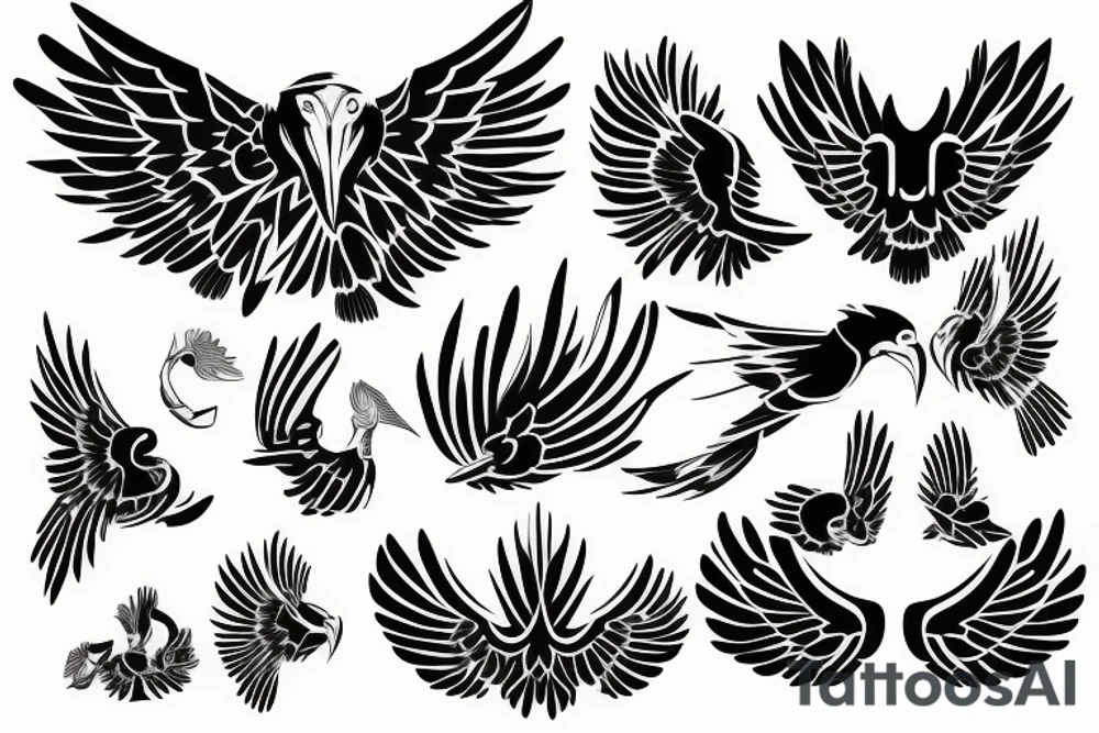 Eagle wings spread tattoo idea