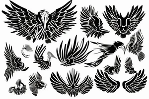 Eagle wings spread tattoo idea