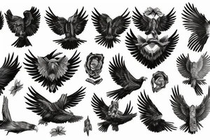 Eagle wings spread tattoo idea