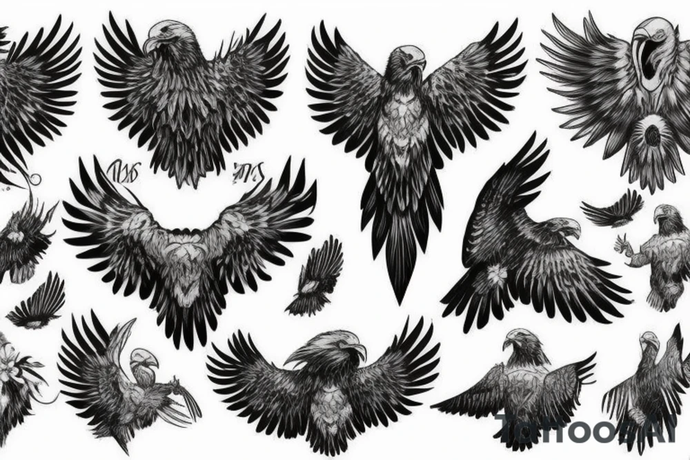 Eagle wings spread tattoo idea