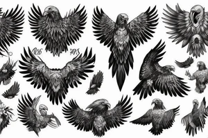 Eagle wings spread tattoo idea
