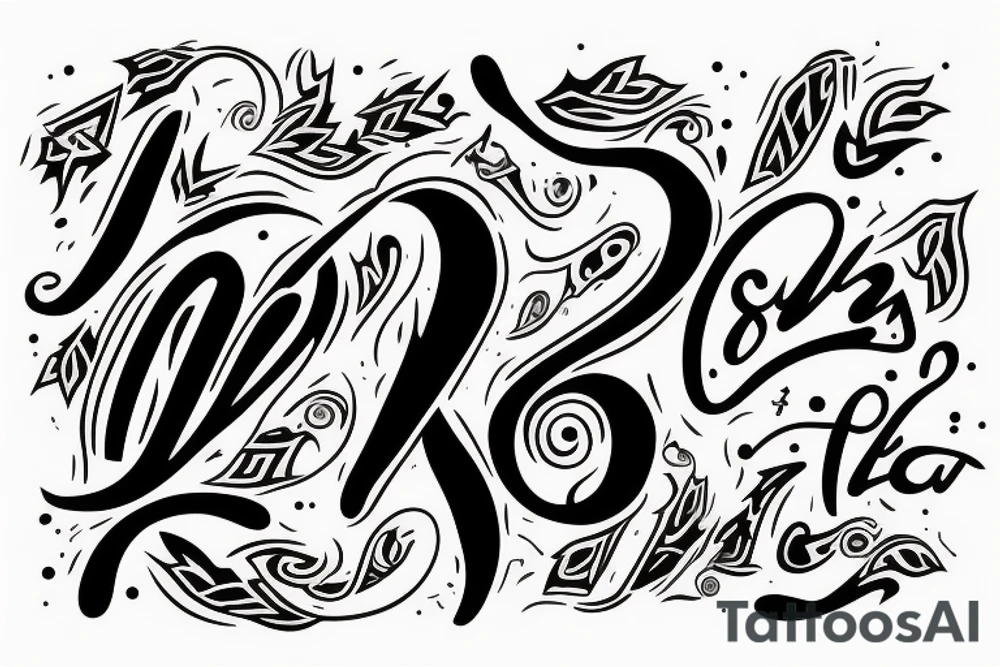 Solo letras 
Aylin, Miranda, lya tattoo idea
