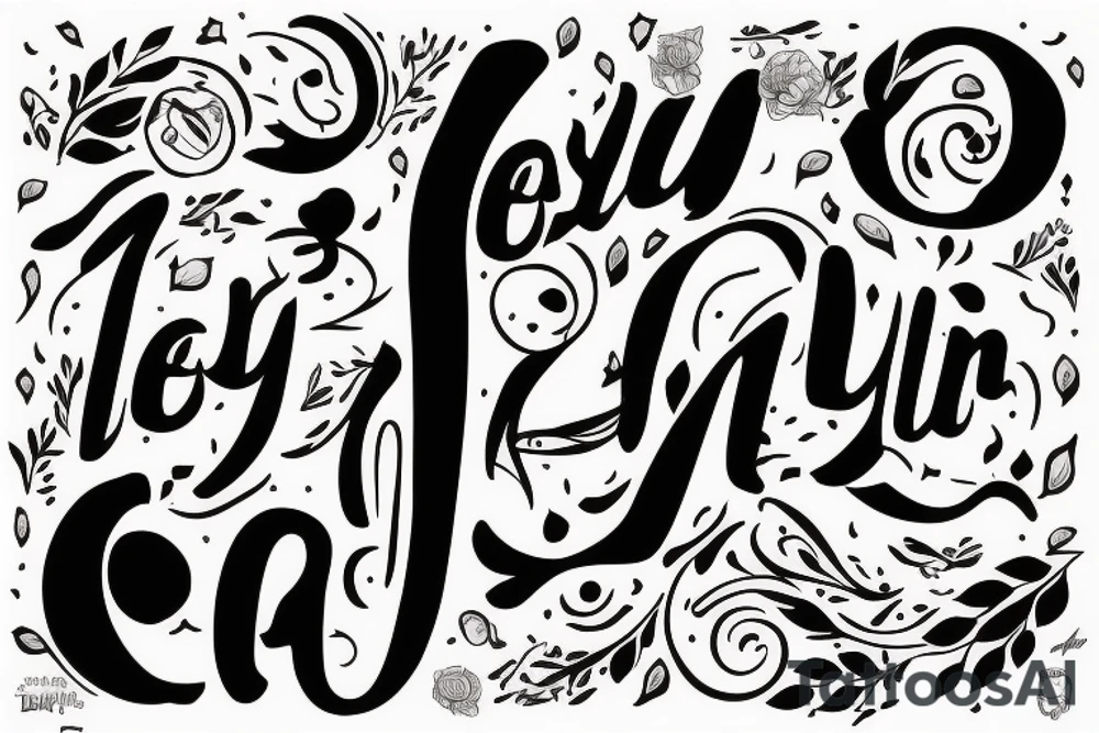 Solo letras 
Aylin, Miranda, lya tattoo idea