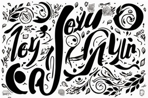 Solo letras 
Aylin, Miranda, lya tattoo idea