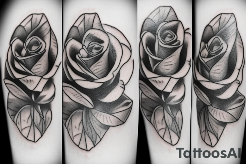 one rose bud tattoo idea