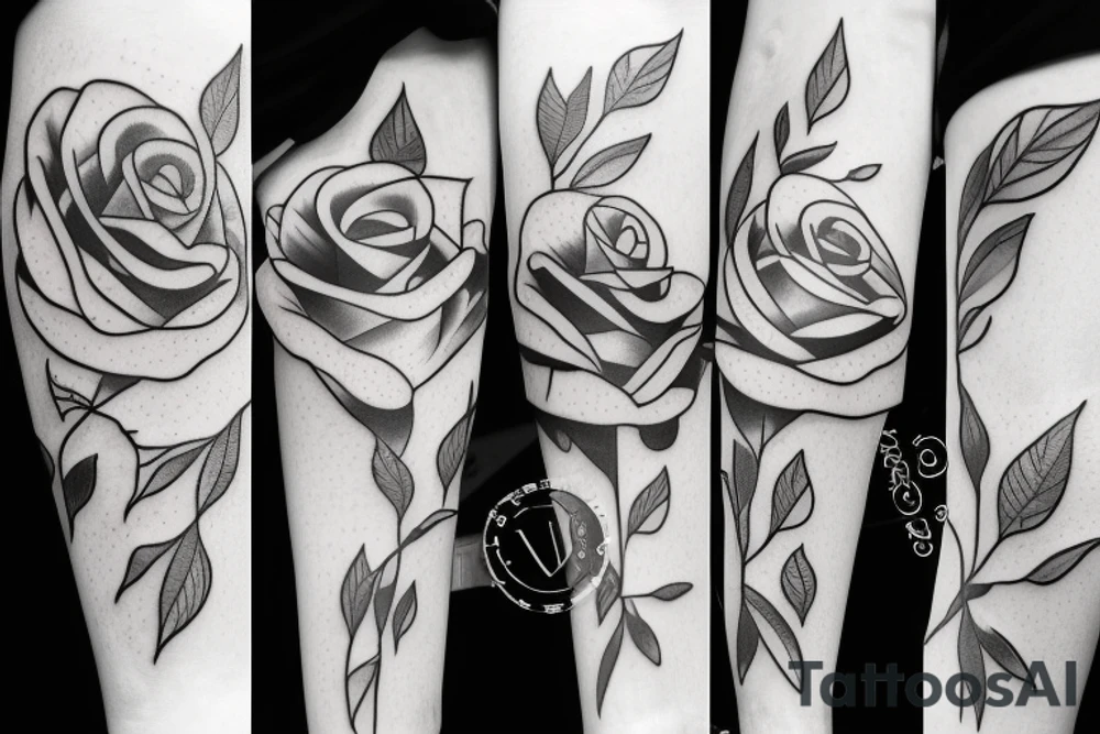 one rose bud tattoo idea