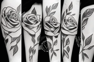 one rose bud tattoo idea