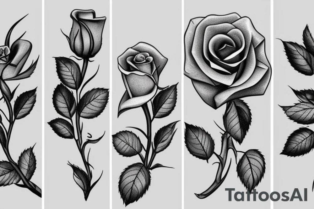 one rose bud tattoo idea