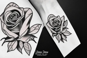 one rose bud tattoo idea