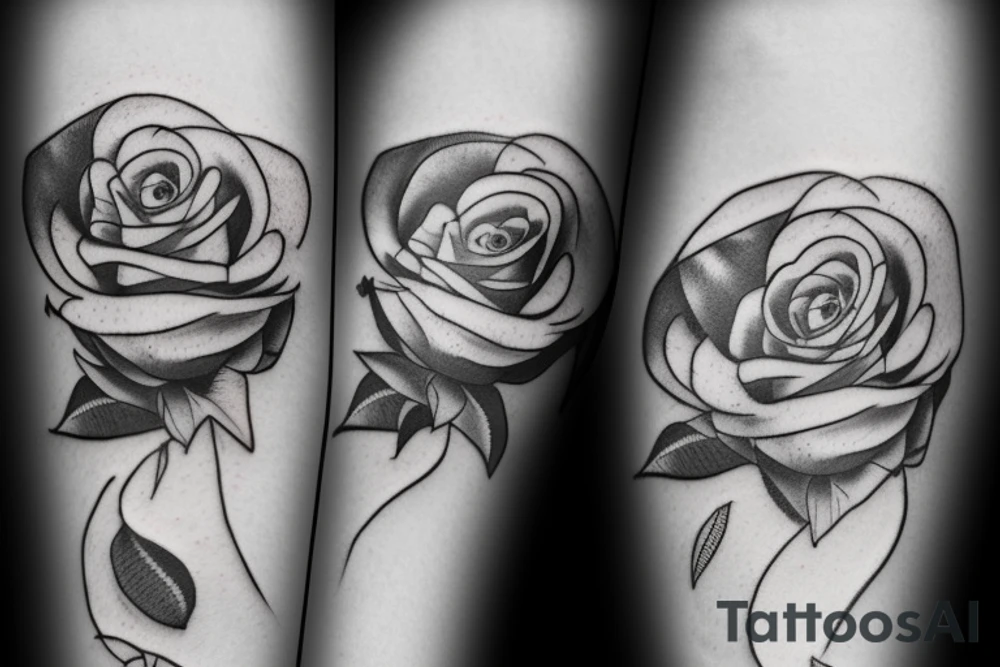 one rose bud tattoo idea
