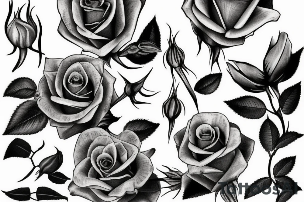 one rose bud tattoo idea