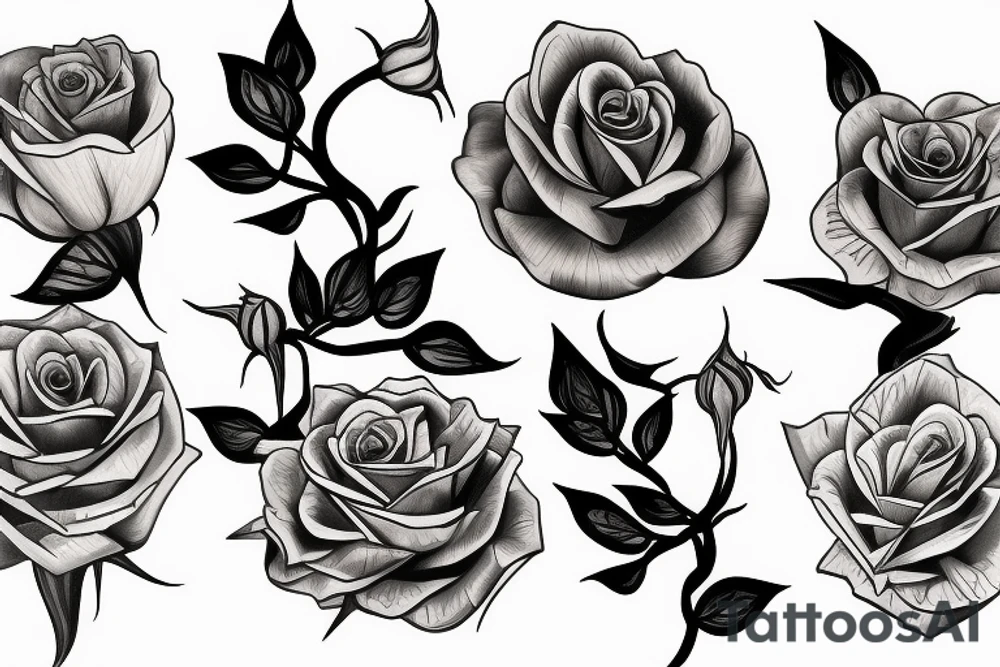 one rose bud tattoo idea