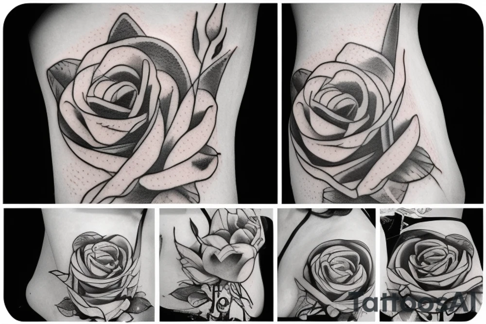 one rose bud tattoo idea