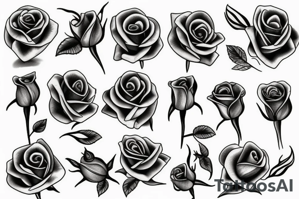 one rose bud tattoo idea