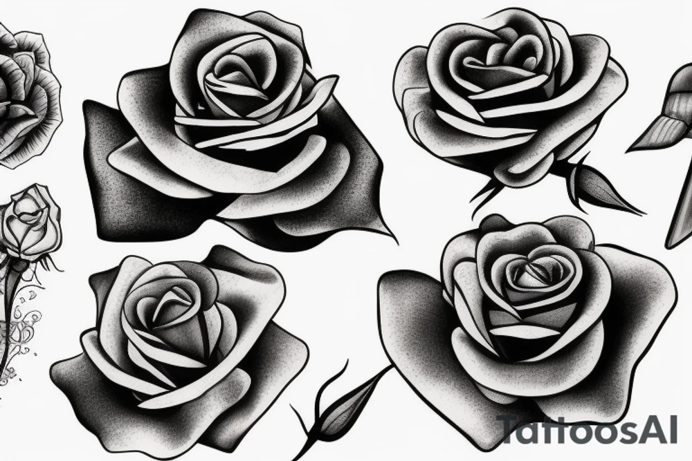 one rose bud tattoo idea
