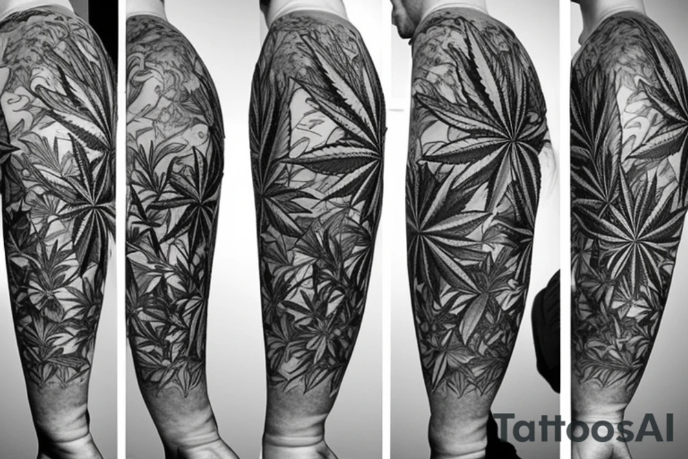 beautiful marijuana tattoo idea