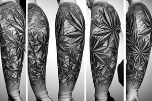 beautiful marijuana tattoo idea