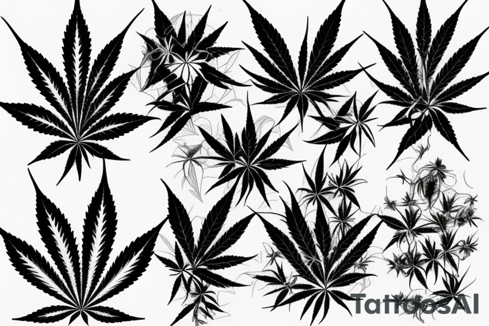 beautiful marijuana tattoo idea