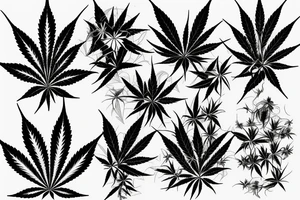 beautiful marijuana tattoo idea