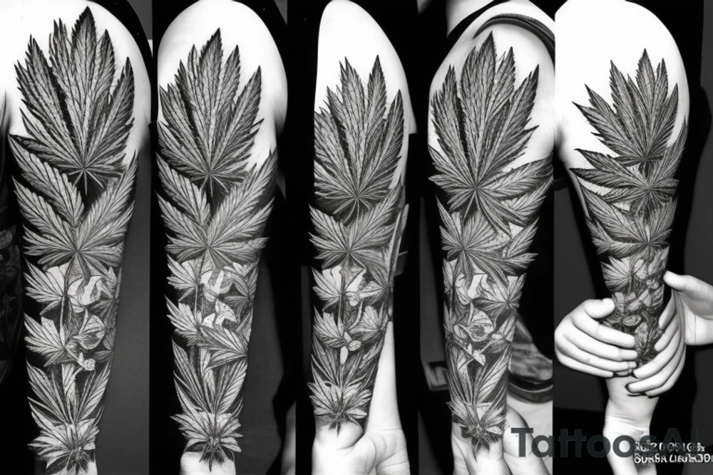beautiful marijuana tattoo idea