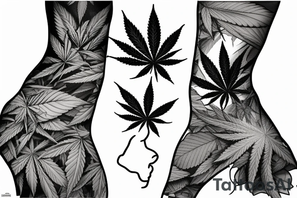 beautiful marijuana tattoo idea