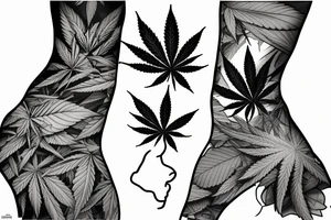 beautiful marijuana tattoo idea