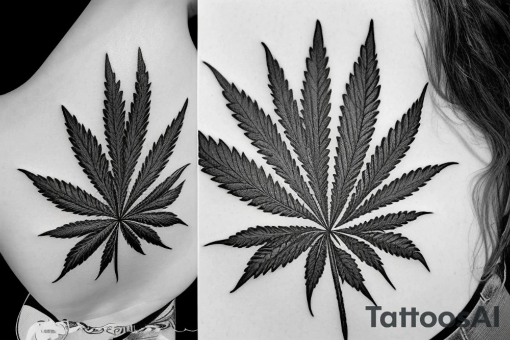beautiful marijuana tattoo idea