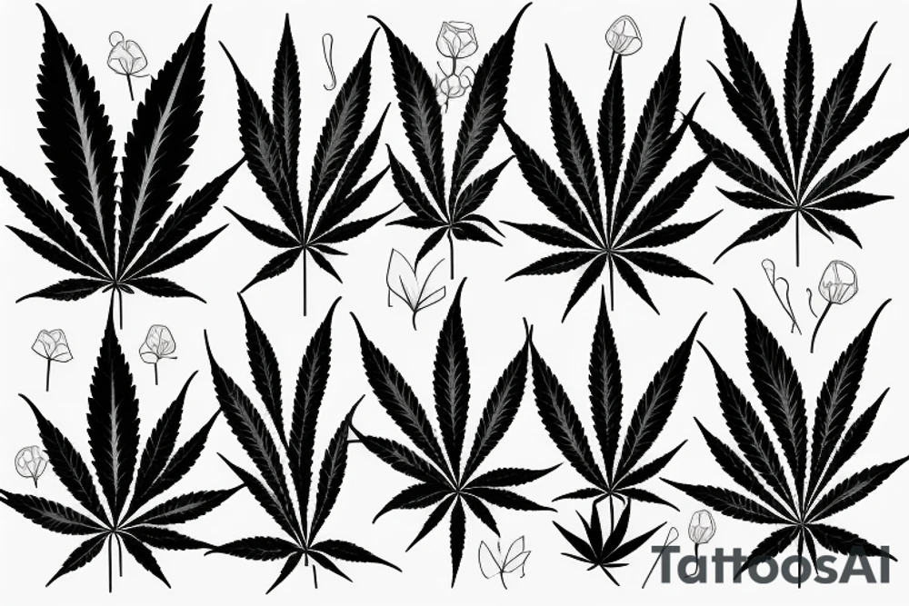 beautiful marijuana tattoo idea