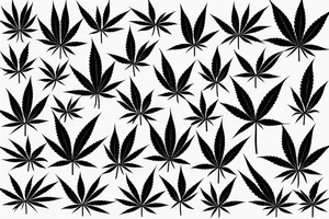 beautiful five leaf marijuana tattoo idea