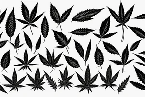 beautiful five leaf marijuana tattoo idea
