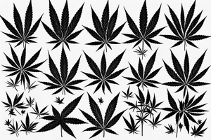 beautiful five leaf marijuana tattoo idea