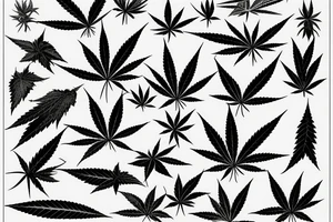 beautiful five leaf marijuana tattoo idea