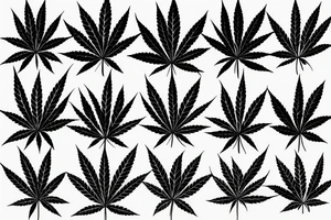 beautiful five leaf marijuana tattoo idea