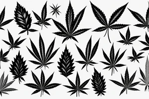 beautiful five leaf marijuana tattoo idea