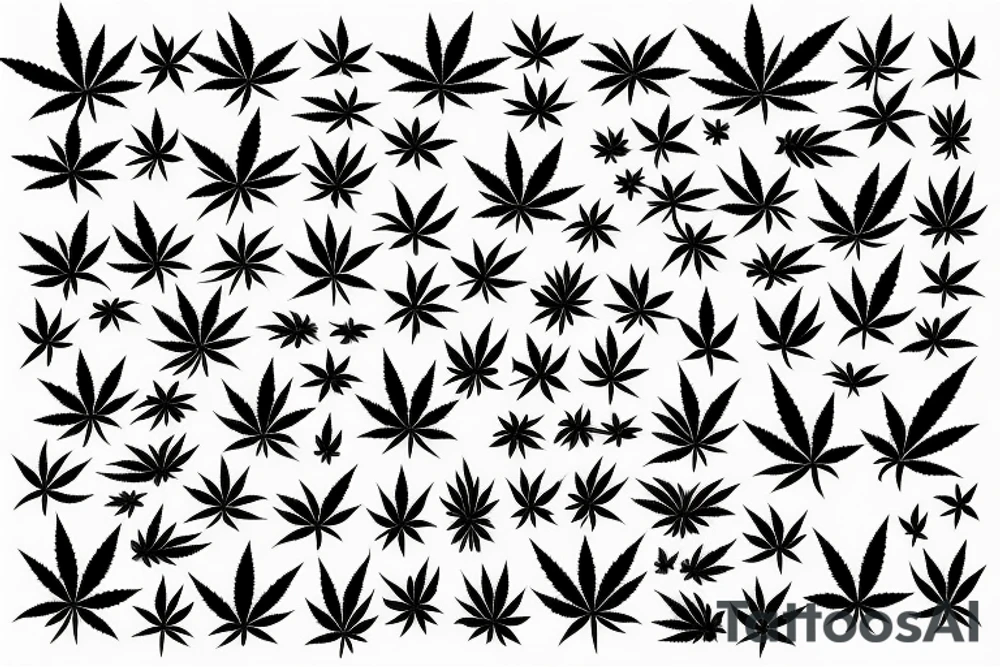 beautiful five leaf marijuana tattoo idea