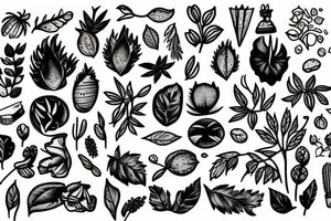 a small plant growing from a seed tattoo idea