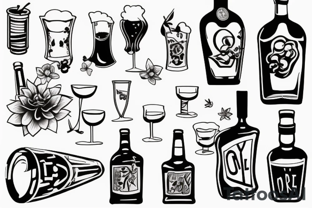Booze bottle tattoo idea