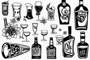 Booze bottle tattoo idea