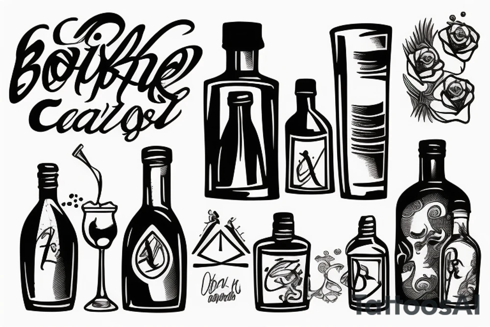Booze bottle tattoo idea
