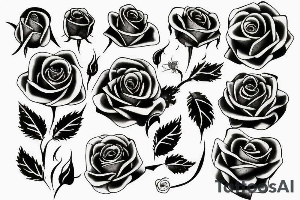 Burning rose tattoo idea